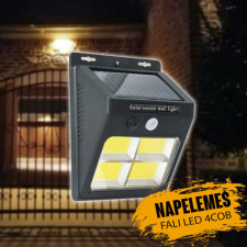  Napelemes fali kültéri LED lámpa mozgásérzékelős 4 COB YX-601COB-4 kültéri világítás