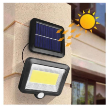 Napelemes, fali lámpa, 100 LED, külön napelemes kerti lámpa kültéri világítás