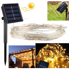 Napelemes kültéri fényfüzér, Kerti LED fényfüzér micro LED-es MM1394LED Meleg Fehér kültéri világítás