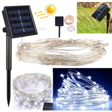 Napelemes kültéri fényfüzér, Kerti LED fényfüzér micro LED-es MM1395LED Hideg Fehér kültéri világítás