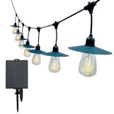  Napelemes kültéri LED fényfüzér, 15 db izzóval - 15.6 méter izzó