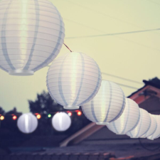  Napelemes lampion &#8211; fehér &#8211; 21 cm kültéri világítás