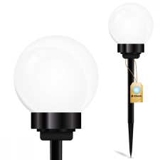  Napelemes LED kerti lámpa ATRIS szegecses fehér golyós 15cm LUMILED kültéri világítás