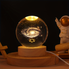 NapiKütyü Modern 3D lézergravírozott kristálygömb asztali lámpa világítás