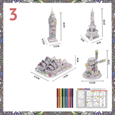 NapiKütyü Színezhető 3D puzzle puzzle, kirakós