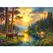 naplemente a folyó felett puzzle 3000 darabos puzzle, kirakós