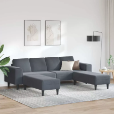  Nappali Kanapé 3 pcs Sötétszürke 250 x 188 x 76 cm bútor