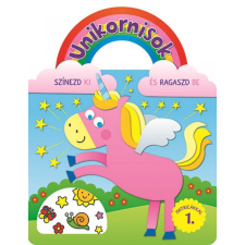 Napraforgó Könyvkiadó - Unikornisok - Színezd ki és ragaszd be matricákkal 1. gyermek- és ifjúsági könyv