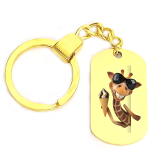  Napszemüveges Zsiráfos kulcstartó, választható több formában és színben kulcstartó