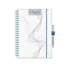  Naptár, tervező, A5, heti, DAYLINER, "InSpiral", fehér-kék határidőnapló