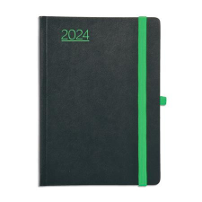  Naptár, tervező, A5, heti, TOPTIMER, "Nero", fekete-zöld határidőnapló