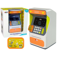 Narancs színű bankautomata persely arcfelismerő PIN-nel vásárlás