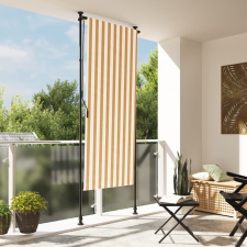 narancssárga és fehér szövet és acél kültéri roló 120 x 270 cm kerti bútor