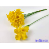  Nárcisz 3 fejes selyem szálas 37 cm - Napsárga