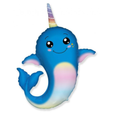  Narvál Blue fólia lufi 36 cm (WP) party kellék
