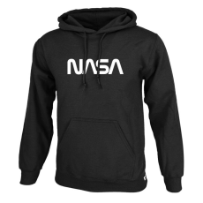  Nasa Worm nagyméretű kenguruzsebes pamut kapucnis pulóver - fekete