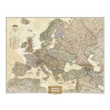 NATIONAL GEOGRAPHIC Európa falitérkép keretezett National Geographic antik színű 117x92 térkép