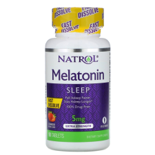Natrol Melatonin, 5 mg, 90 db,  gyors felszívódású, epres Natrol vitamin és táplálékkiegészítő