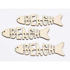 Natúr fa - BEACH hal 3,5x12cm 3db/csomag dekorációs kellék