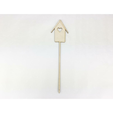 Natúr fa - Beszúrós madárházikó 7x29cm dekorációs kellék