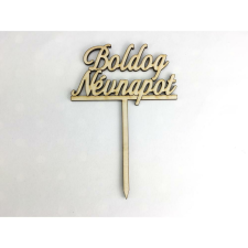 Natúr fa - Beszúrós "Boldog Névnapot" felirat 8,6cm dekorációs kellék