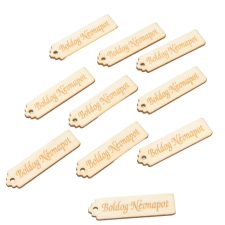  Natúr fa Boldog Névnapot 6,5cm 10db-os dekorációs kellék