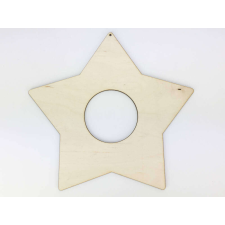  Natúr fa - Csillag koszorú 24x25cm dekorációs kellék