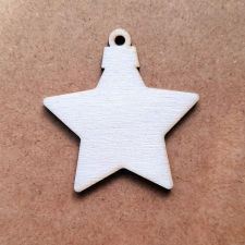  Natúr fa karácsonyfadisz, csillag. Mérete: 6 cm dekorációs kellék