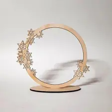  Natúr fa karika hópelyhekkel, talppal. Mérete: 300x265x6 mm dekorációs kellék