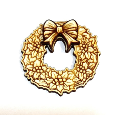  Natúr fa koszorú, mérete: 4 cm dekorációs kellék