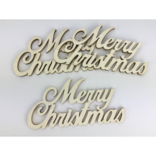 Natúr fa - Merry Christmas felirat 3db/csomag dekorációs kellék