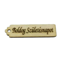  Natúr fa - &quot;Boldog Születésnapot&quot; hosszú scrapbook tábla 1,5x6,5cm dekorációs kellék