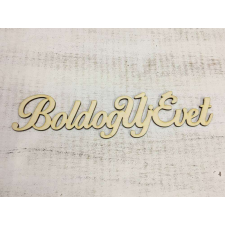  Natúr fa - &quot;Boldog Új Évet&quot; felirat 30cm dekorációs kellék