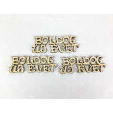 Natúr fa - "BOLDOG ÚJ ÉVET" felirat 9cm 3db/csomag dekorációs kellék