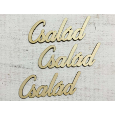 Natúr fa "Család" felirat 13,5cm 3db/csomag dekorációs kellék