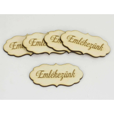  Natúr fa - &quot;Emlékezünk&quot; fodros tábla 5db/cs dekorációs kellék
