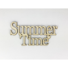 Natúr fa - "Summer Time" felirat koszorúra 7x14cm dekorációs kellék