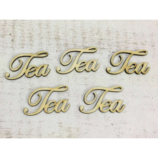 Natúr fa - "Tea" felirat 4,8cm 5db/csomag dekorációs kellék