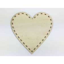  Natúr fa - Szalaggal körbefűzhető szív 20cm dekorációs kellék
