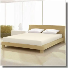 Natúr színű 90x200 cm-től 100x200cm-ig basic pamut jersey gumis lepedő lakástextília