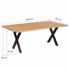  Natural edges oak Table top 140x80cm bútor