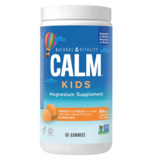 Natural Vitality Calm Kids Magnézium, magnézium gyerekeknek, édes citrusfélék, 60 gumicukor vitamin és táplálékkiegészítő