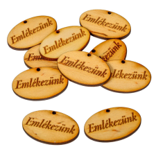  Natúrfa "Emlékezünk" ovál tábla 4cm 10db-os dekorációs kellék