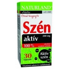 Naturland aktív szén kapszula 30 db vitamin és táplálékkiegészítő