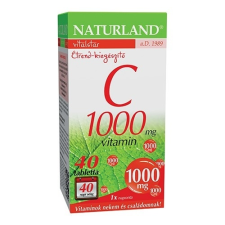 NATURLAND C-VITAMIN TABLETTA 40 DB 1000 vitamin és táplálékkiegészítő