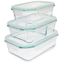 Navaris 3 üveg ételtároló tálca készlet, 1500ml, 1000ml, 600ml, 47684.03.01 papírárú, csomagoló és tárolóeszköz