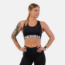 NEBBIA Medium Impact Cross Back Black sportmelltartó - NEBBIA női edzőruha
