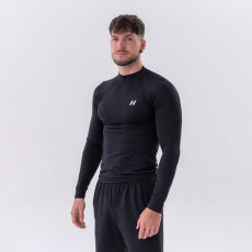 NEBBIA Men‘s T-shirt Long-Sleeve Active Black