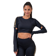 NEBBIA Női crop top Nebbia Honey Bunny 821 fekete XS női edzőruha