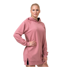 NEBBIA Női, hosszú, kapucnis melegítőfelső Nebbia Everyday Hero 580 Old Rose L